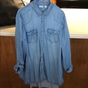 Button down Denim tunic shirt size xl